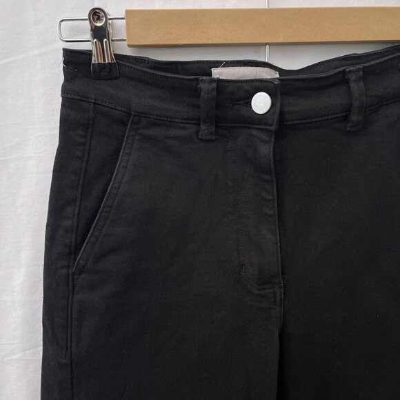 Everlane High-Waist Straight Baggy Wide-Leg  Jeans Stretch Black Denim Women 2 - Picture 4 of 12